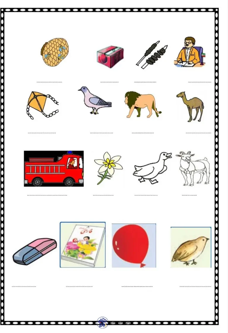 کاربرگ تصویرنویسی نشانه ک اول