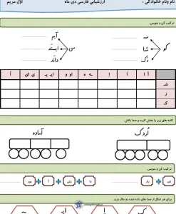 آزمون بنویسیم اول دبستان نوبت اول