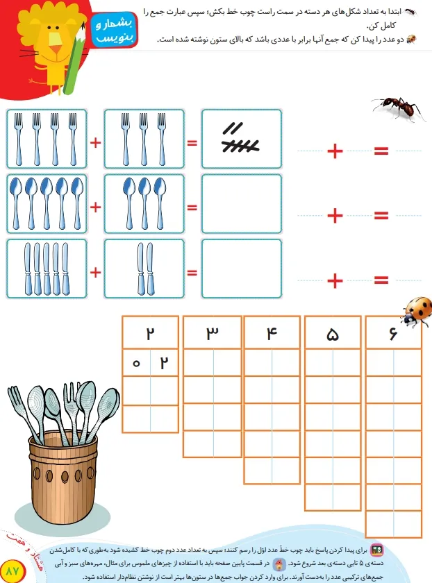 تدریس تم 13 ریاضی پایه اول آموزش صفحه ۸۷ تم ۱۳