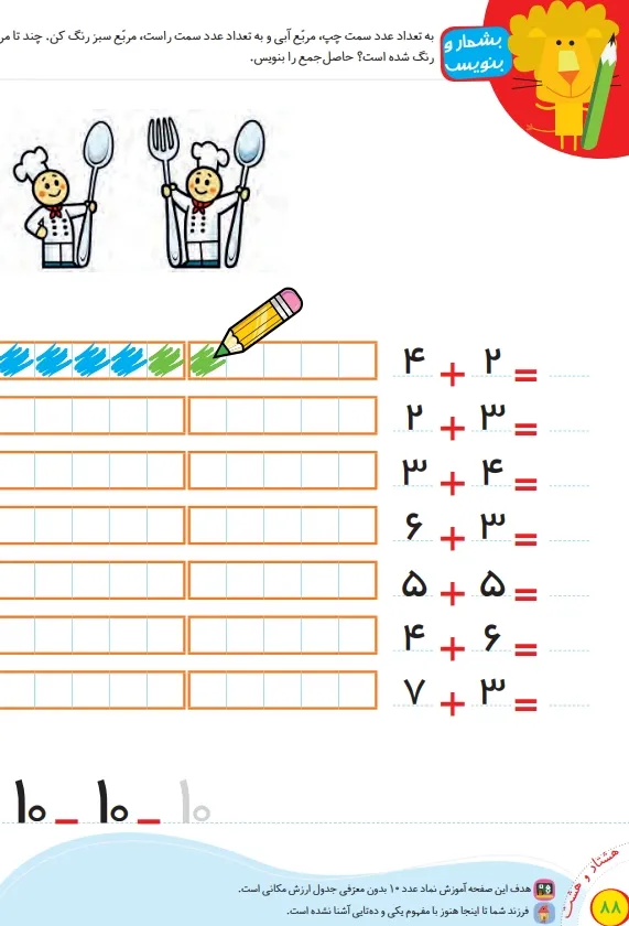تدریس تم 13 ریاضی پایه اول آموزش صفحه ۸۸ تم ۱۳