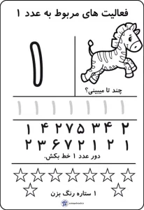 کاربرگ آموزش ریاضی عدد (1) پایه اول دبستان
