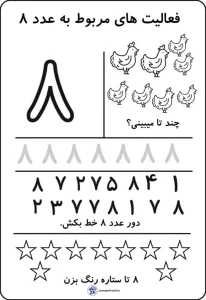 کاربرگ آموزش ریاضی عدد (۸) پایه اول دبستان 1 کاربرگ آموزش ریاضی عدد (۸) پایه اول دبستان
