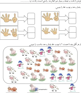 کاربرگ تم ۷ تا ۱۲ ریاضی پایه اول دبستان