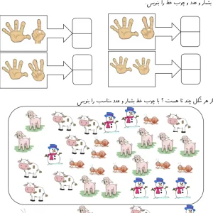 کاربرگ تم ۷ تا ۱۲ ریاضی پایه اول دبستان
