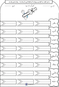 کاربرگ فارسی نشانه ـــِــ ربط کلاس اول