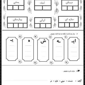 کاربرگ نشانه آ ا تا شـ ش