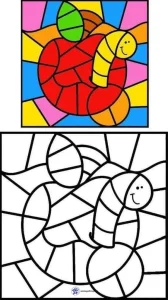 کاربرگهای سرگرمی و رنگ آمیزی تکنیک موزائیک