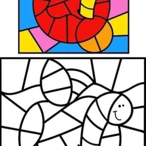 کاربرگهای سرگرمی و رنگ آمیزی تکنیک موزائیک