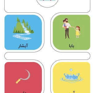 کارت حروف الفبا نشانه آ اول دبستان