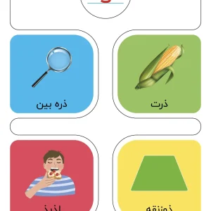 کارت حروف الفبا نشانه ذ فارسی اول دبستان