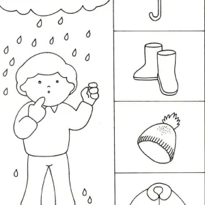 کاربرگ شناخت پوشش مناسب برای روز بارانی