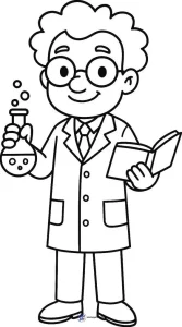 نقاشی دانشمند برای پیش دبستان