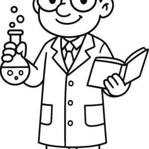 نقاشی دانشمند برای پیش دبستان