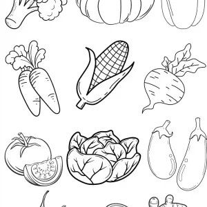 کاربرگ رایگان رنگ آمیزی سبزیجات