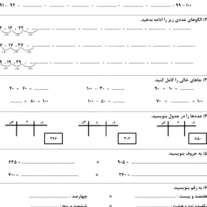 آزمون ریاضی پایه دوم دبستان