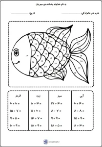 نمونه سوال جمع و تفریق ریاضی دوم دبستان