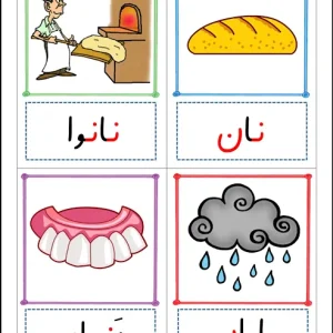 فلش کارت رایگان نشانه ن کلاس اول دبستان