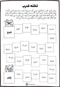 کاربرگ تمرین ضرب سوم دبستان