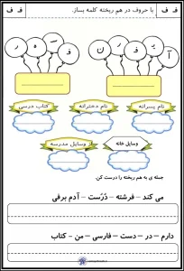 کاربرگ نشانه ف فارسی