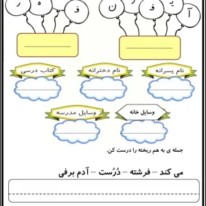 کاربرگ نشانه ف فارسی
