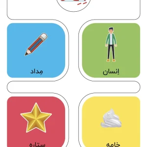 کارت حروف الفبا نشانه فارسی دبستان