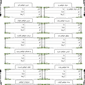 تکلیف آشنایی با فعل فارسی کلاس دوم دبستان