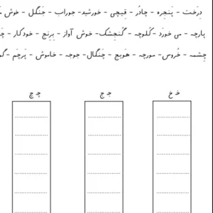 تکلیف تشخیصی نشانه های (خ-ج-چ) فارسی اول
