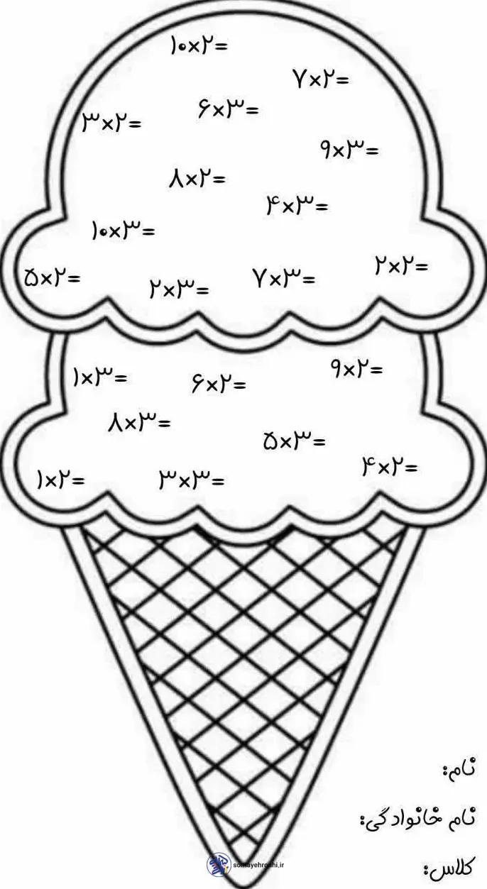 تکلیف خلاق ضرب سوم ابتدایی