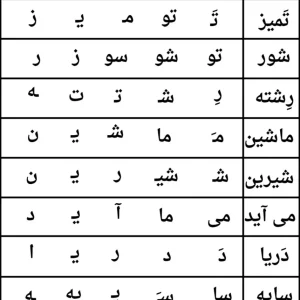 تکلیف فارسی نشانه (س تا ی) کلاس اول دبستان