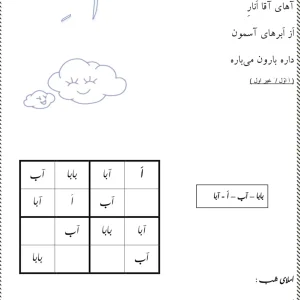شعر و‌ املا شگفت انگیز نشانه ( اَ ) اول دبستان