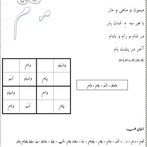 شعر و‌ املا شگفت انگیز نشانه (م) اول دبستان