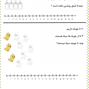 کاربرگ مسئله (تفریق) ریاضی اول دبستان