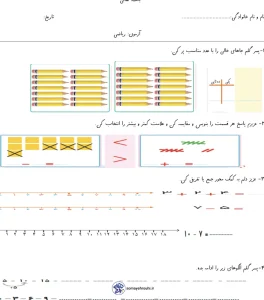 آزمون اردیبهشت ماه ریاضی اول دبستان 4 آزمون اردیبهشت ماه ریاضی اول دبستان