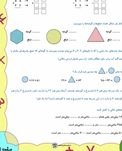 آزمون خردادماه ریاضی پایه دوم دبستان با پاسخنامه 1 آزمون خردادماه ریاضی پایه دوم دبستان با پاسخنامه