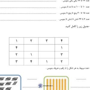 ارزشیابی ریاضی اول دبستان نوبت دوم