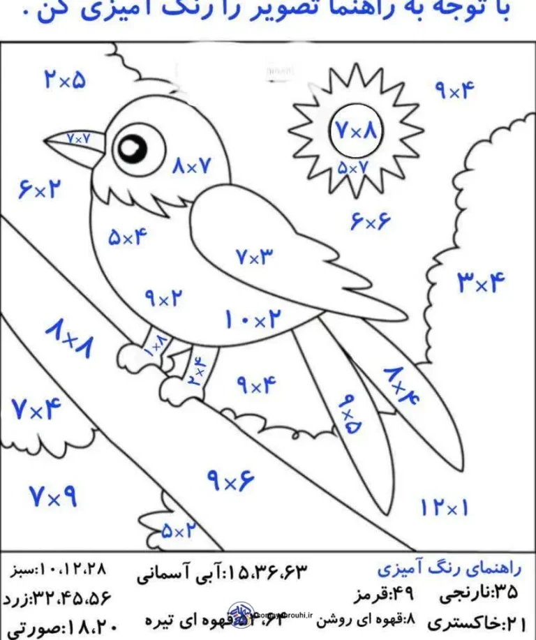 تکلیف رنگ آمیزی با ضرب ریاضی سوم