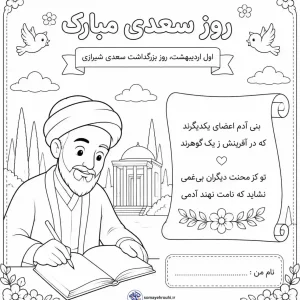 کاربرگ روز بزرگداشت شاعر سعدی شیرازی