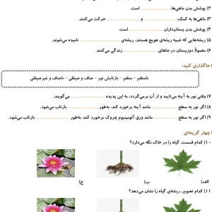 ارزشیابی علوم اردیبهشت ماه پایه سوم