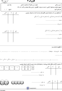 ارزشیابی مرور ریاضی کلاس دوم فصل چهارم - شماره ۶