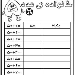 تکلیف ریاضی کلاس اول اعداد دو رقمی